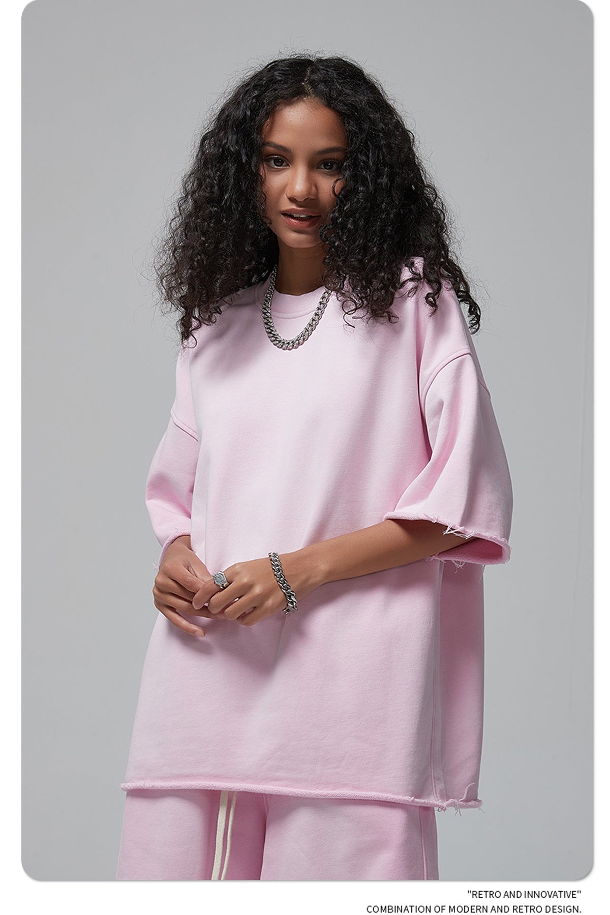 Oversize Spray-dyed Short-sleeve T-shirt & Spray-dyed Short Sweatpants Setup