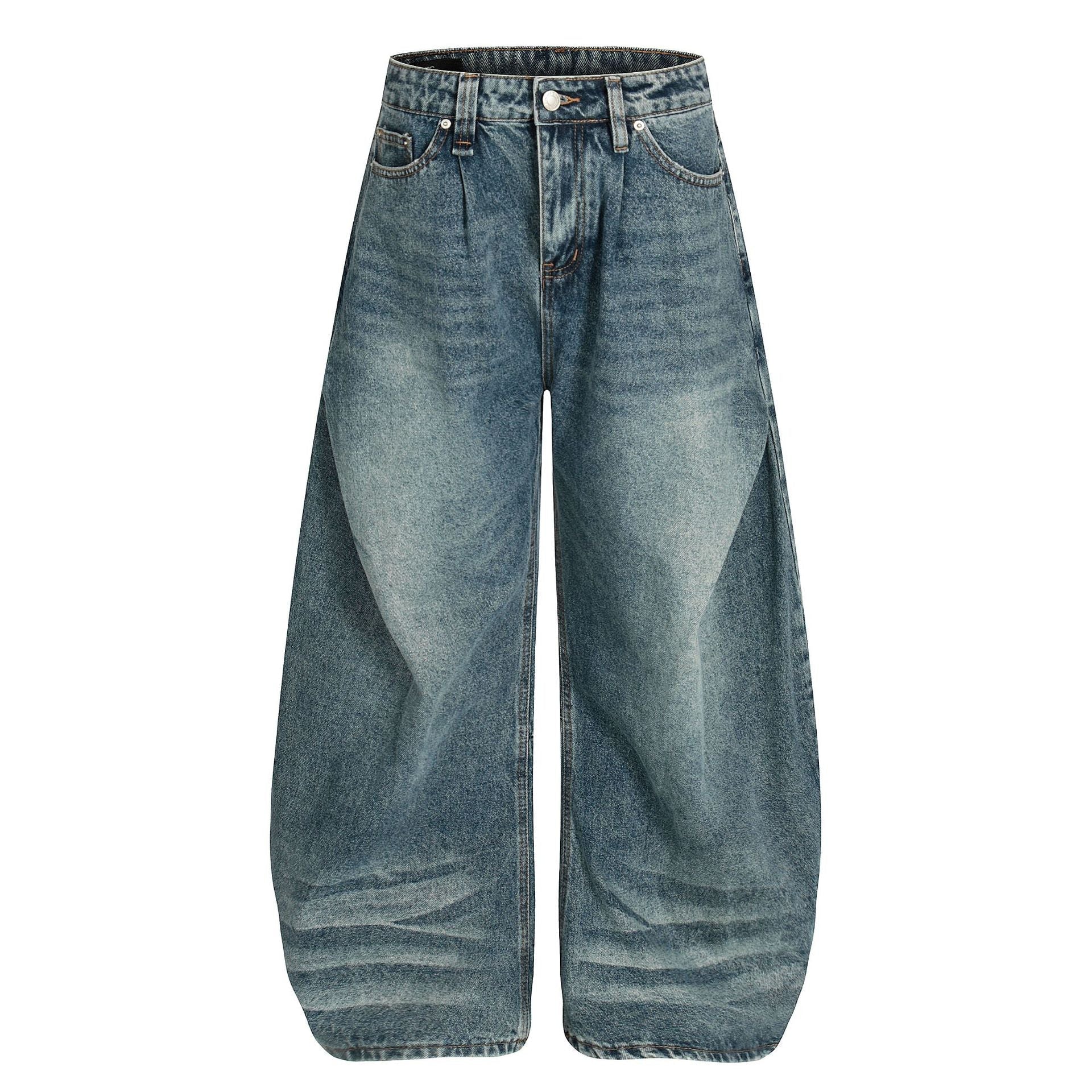 Washed Barrel Wide Leg Denim Jeans