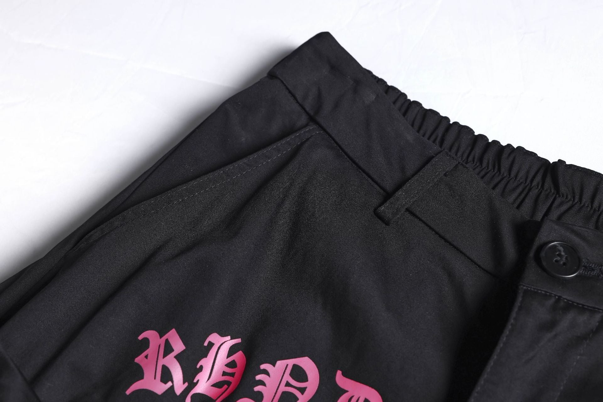 Multi Pocket Letter Print Straight Cargo Pants