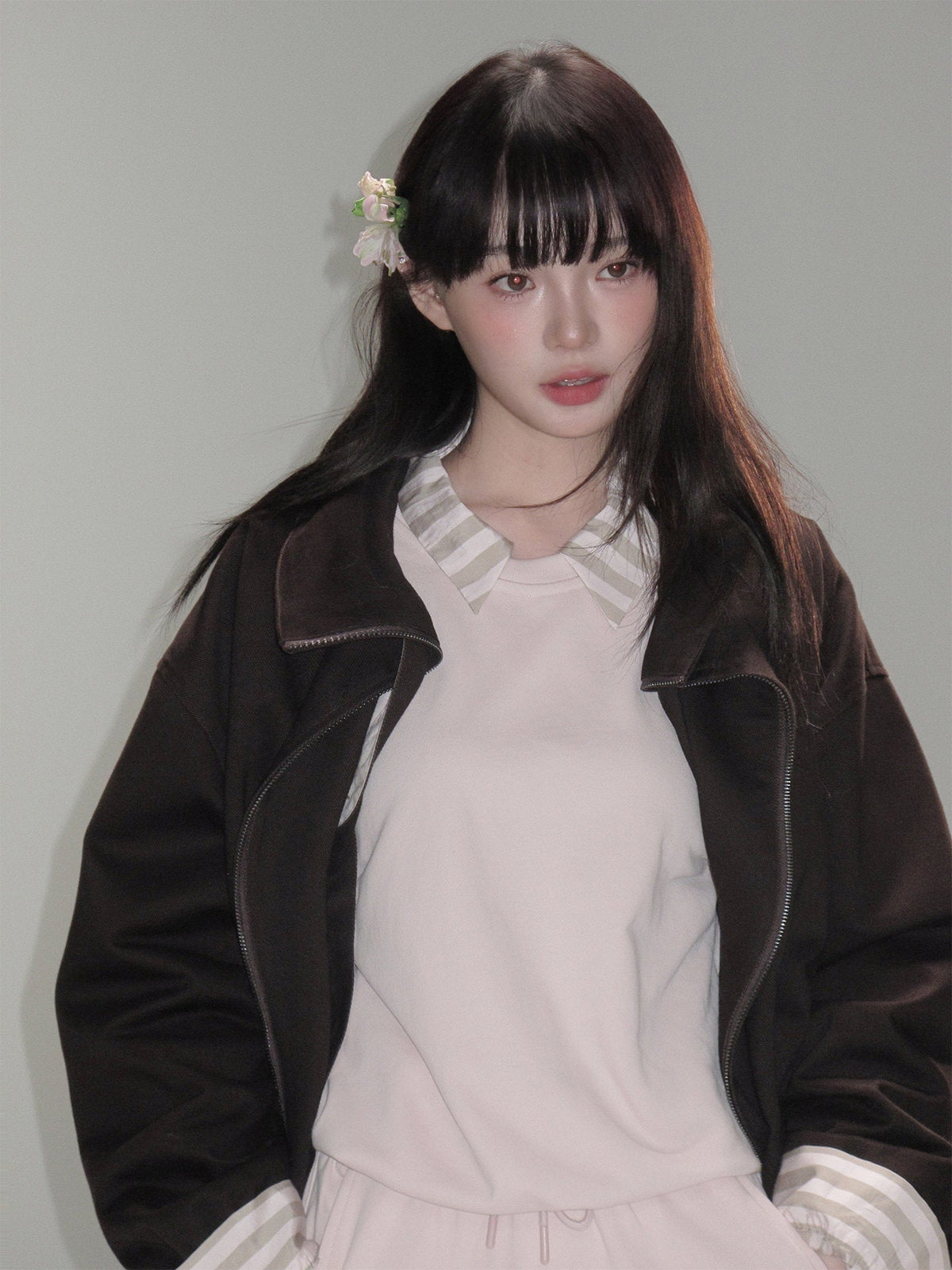 Skin-Friendly Sweatshirt & Short Skirt Setup