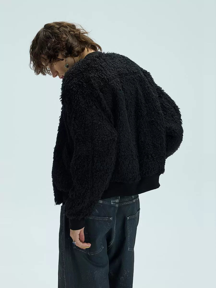 Thick Fake Fur Zipper Jacket