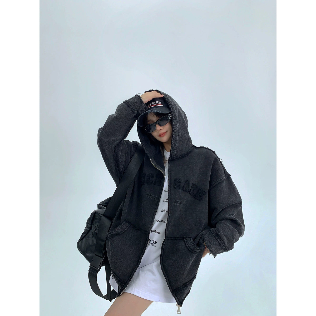 Damage Heavyweight Oversize Zipper Hoodie