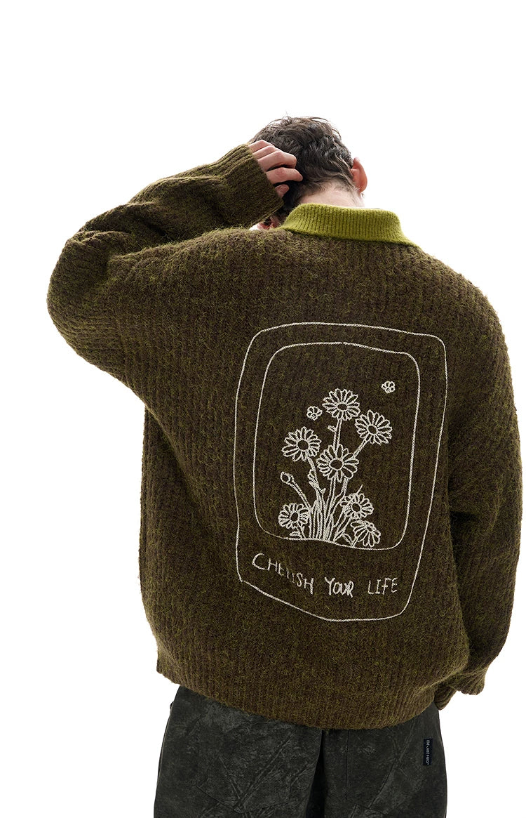 Pullover Polo Knit Sweater