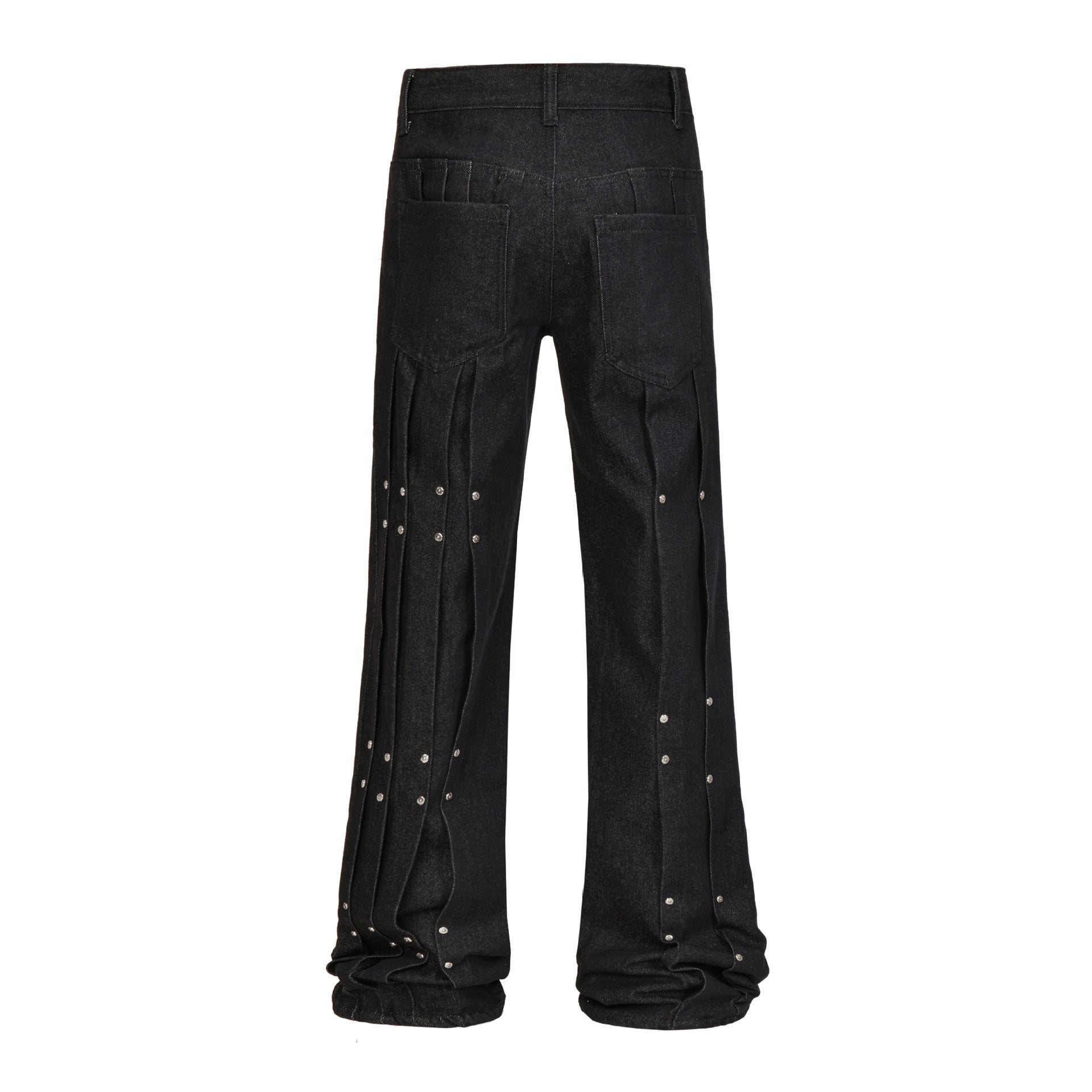 Heavyweight Studs Wide Leg Denim Jeans