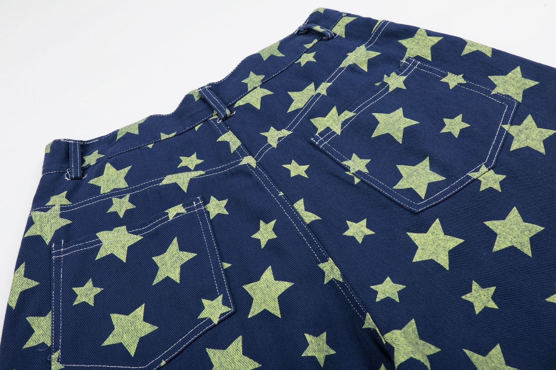 Star Print Denim Jort