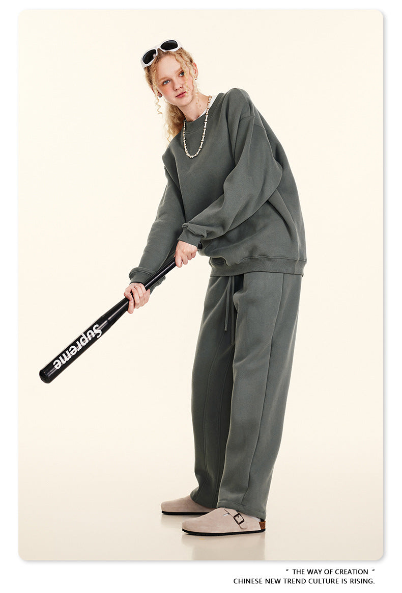 Fleece Lining Oversize Sweatshirt