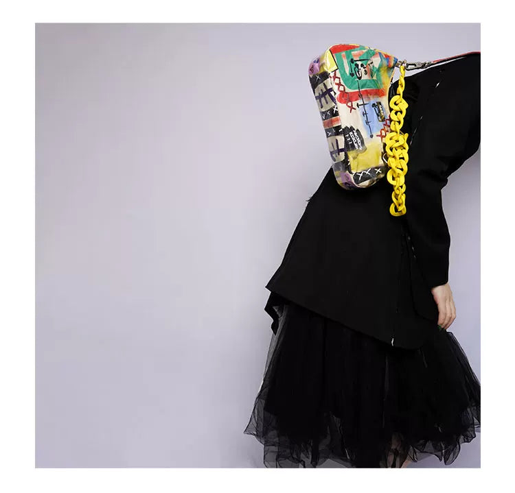 Graphic Design Chain Shoulder Bag