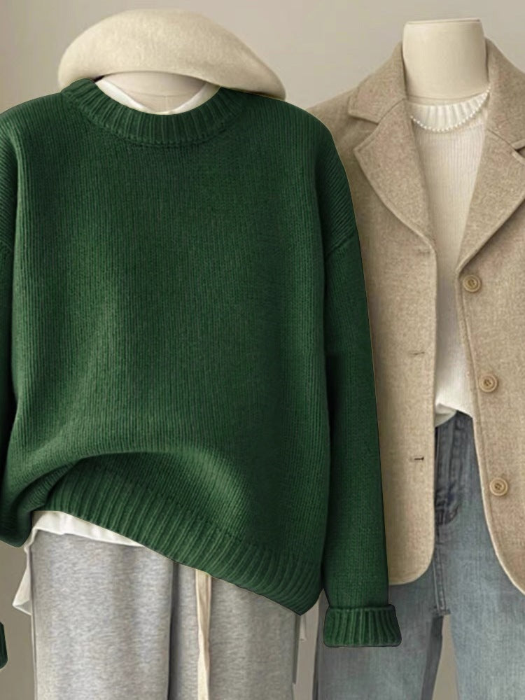 Round Neck Pullover With Thickening