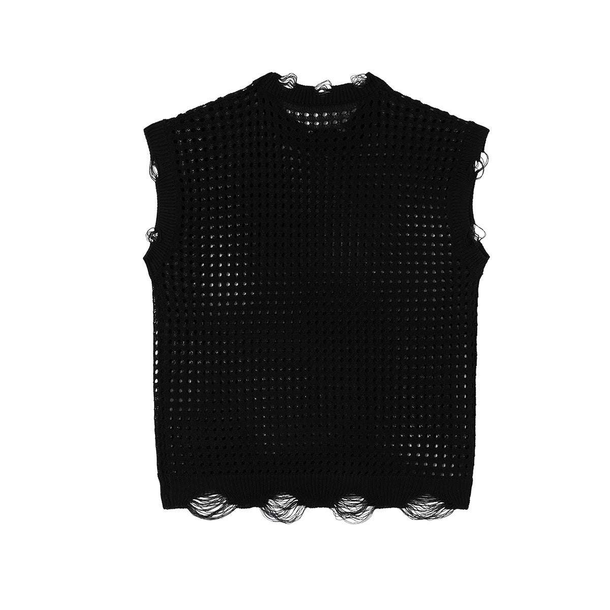 Mesh Damage Design Knit Vest