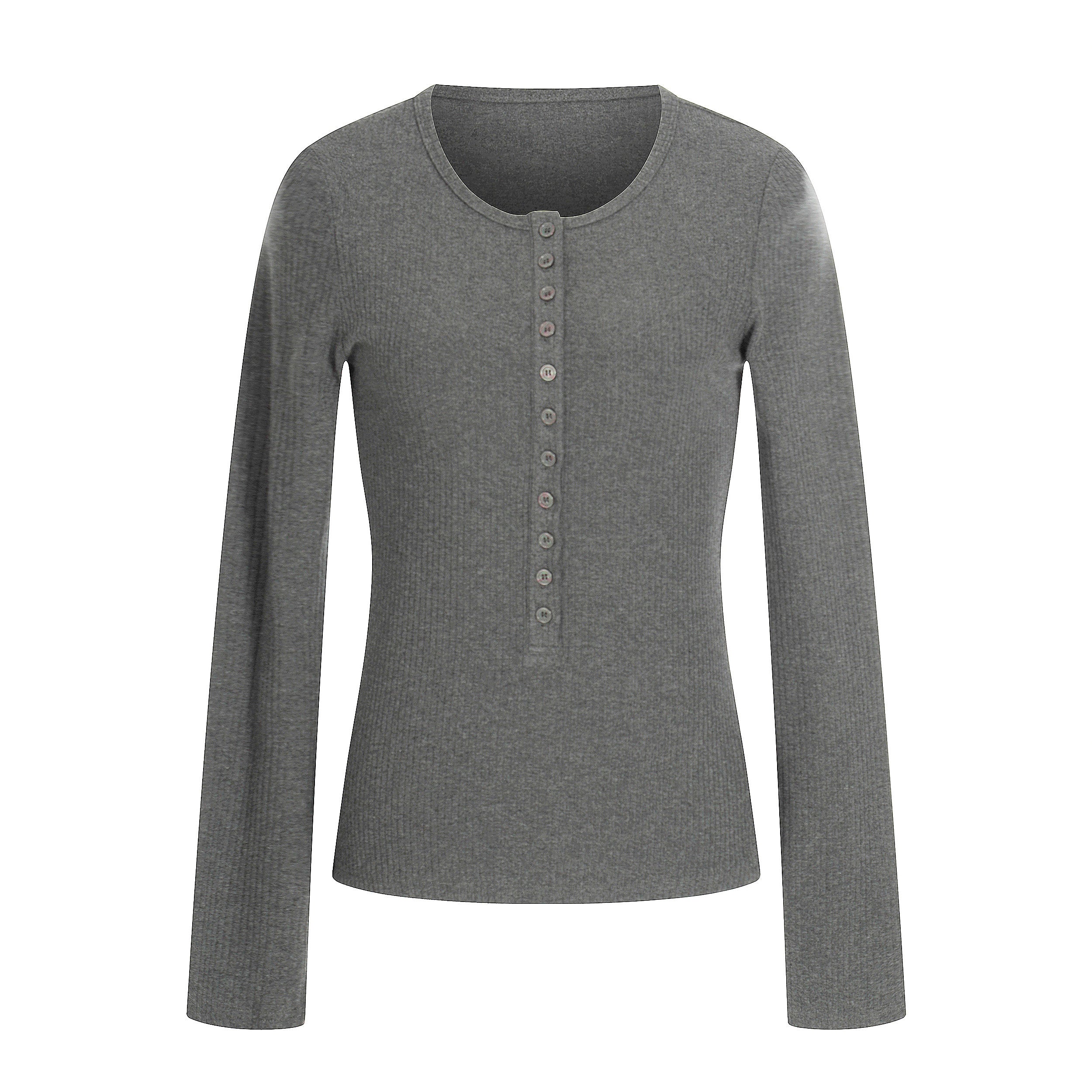 Fitted Knit Long Sleeve T-Shirt