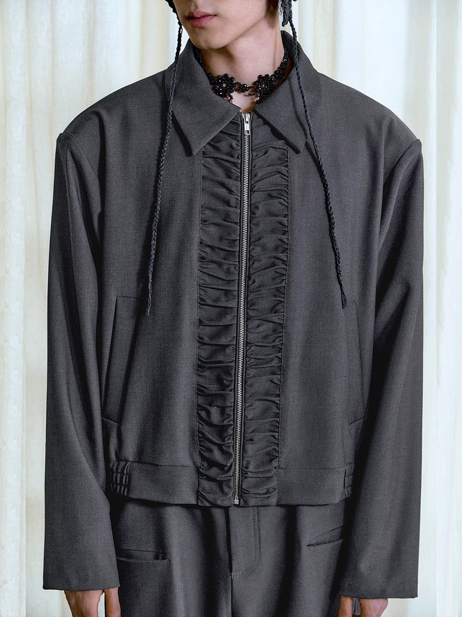 Polo Collar Zipper Jacket