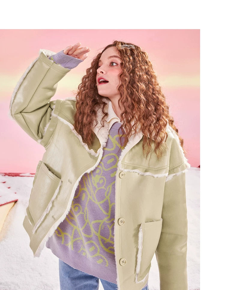 Suede Fur Collar Jacket