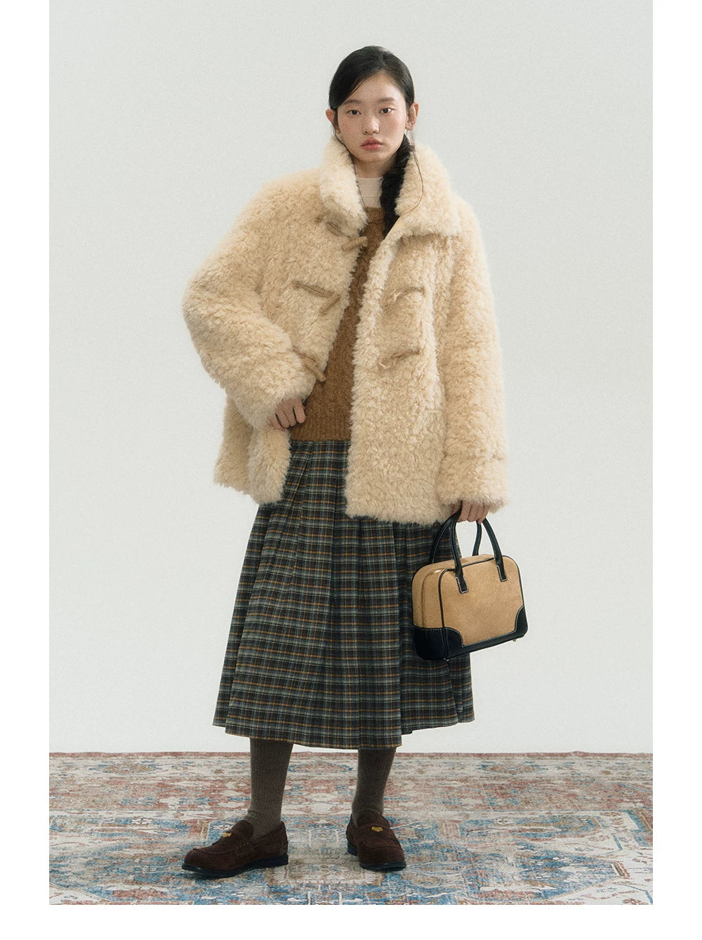 Fake Fur Turn-Down Collar Jacket