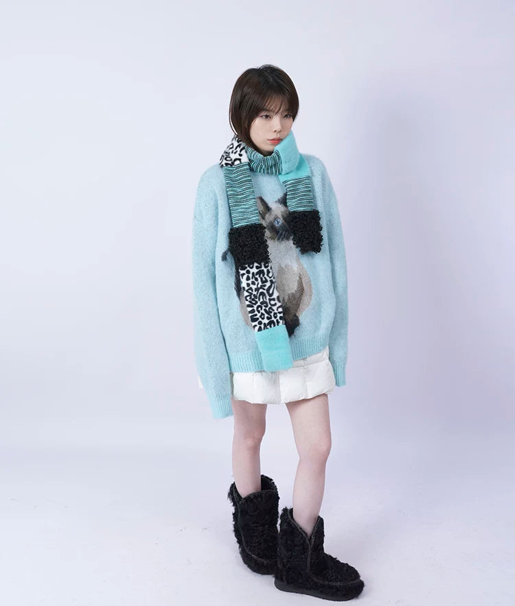 Patchwork Fake Fur Scarf