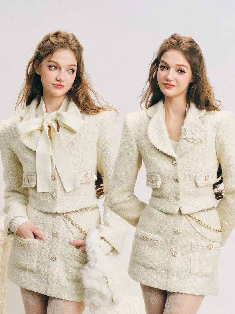 Button Up Cropped Jacket & Short Skirt Setup