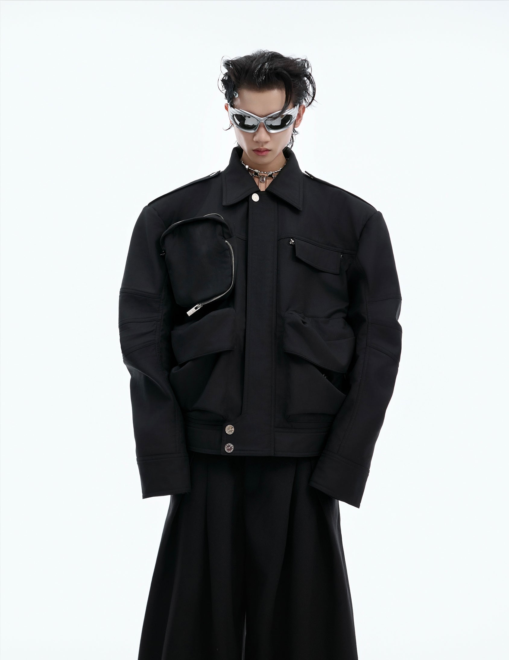 Multi Pocket Workwear Short Jacket