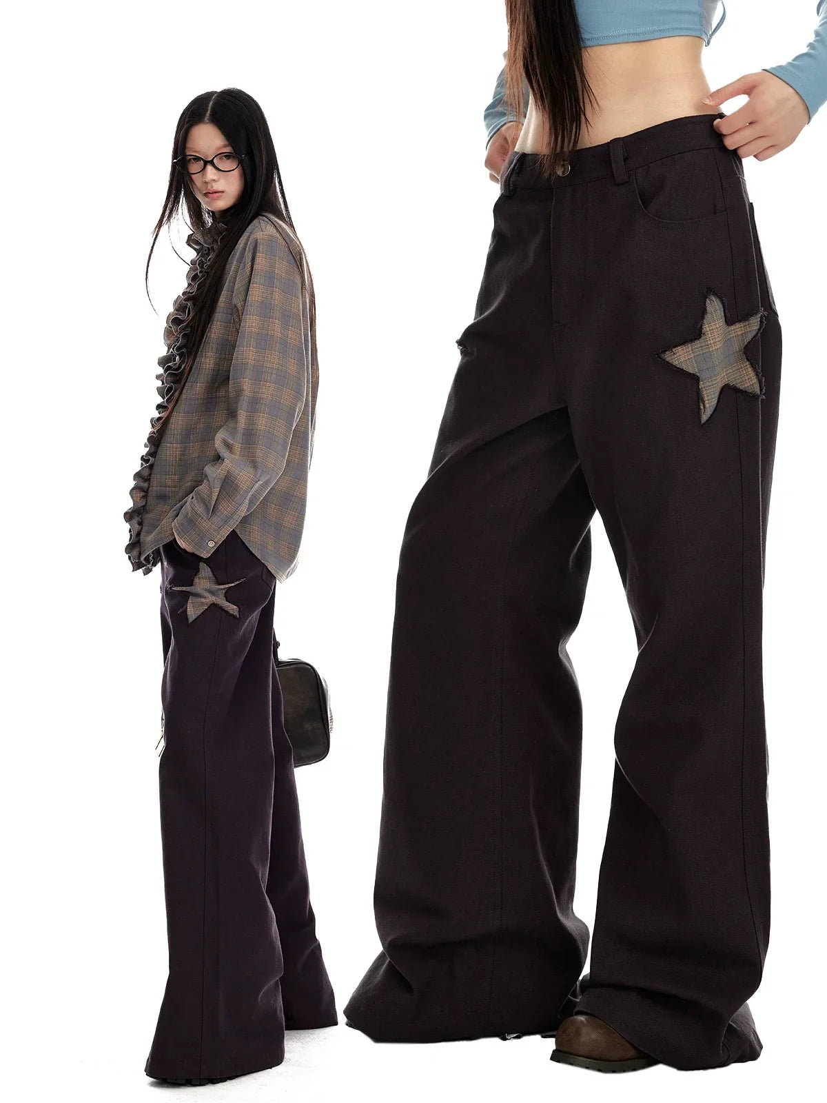 Star Patch Flare Pants