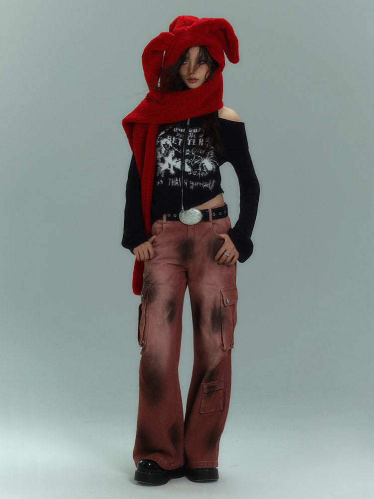 Off-Shoulder Halter Slim Knit Sweater