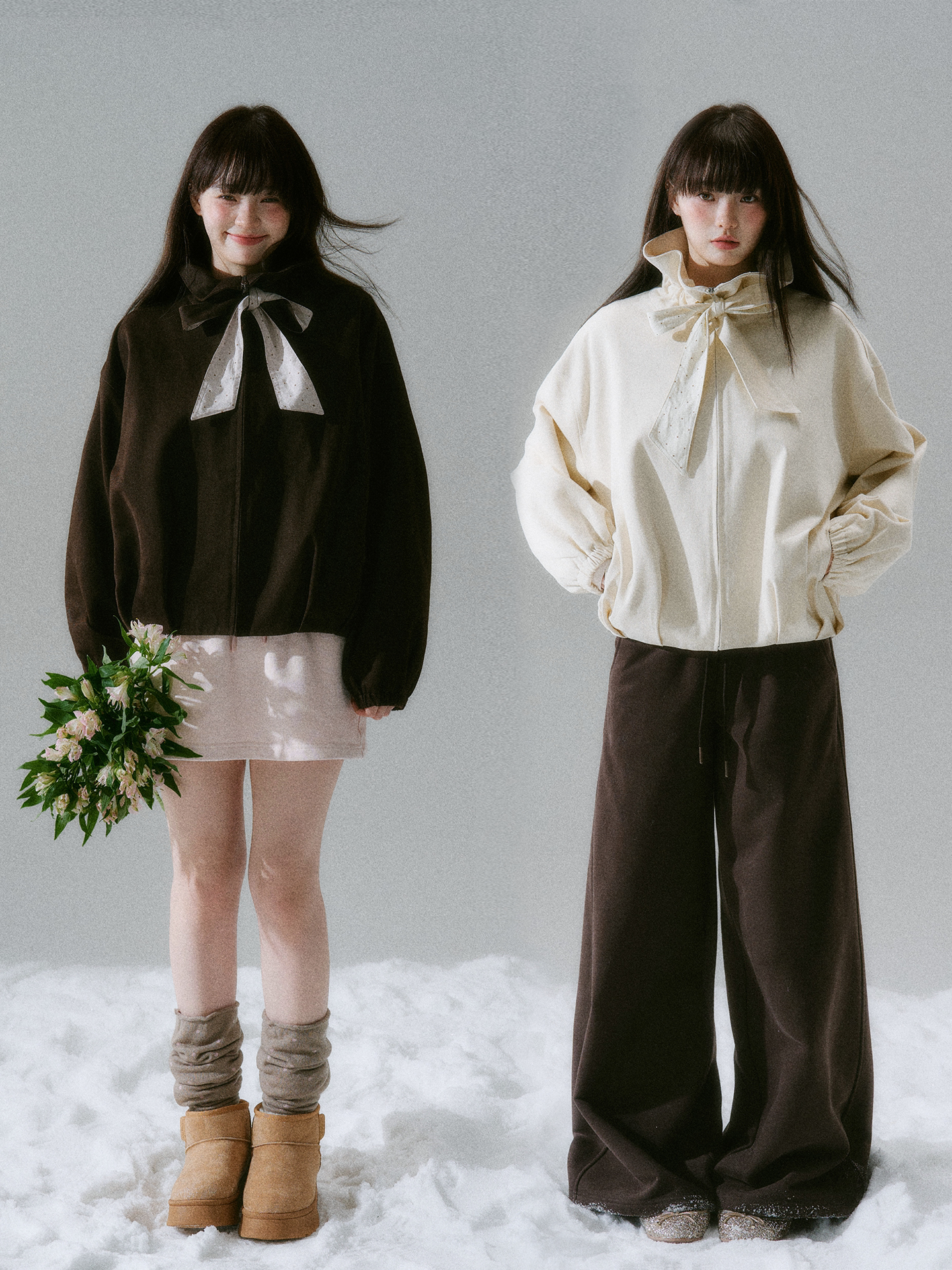 Bow Tie Collar Oversize Jacket