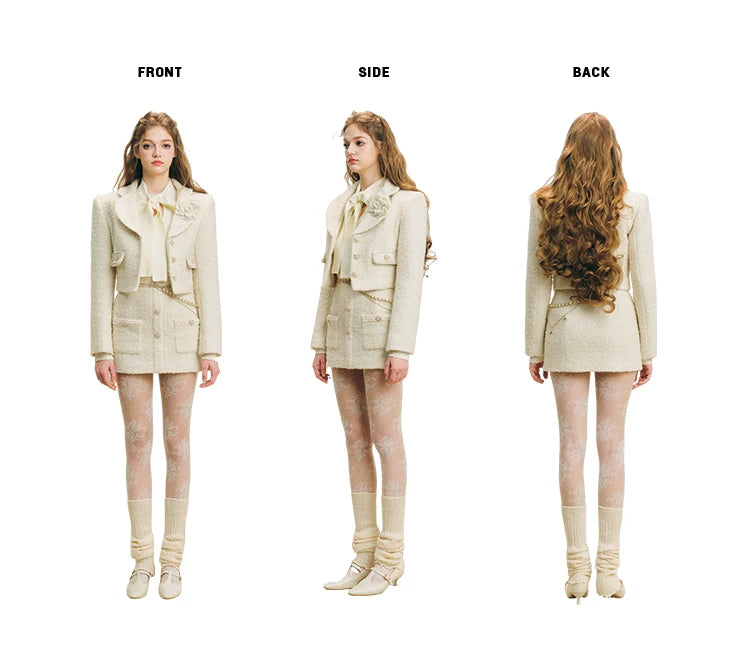 Button Up Cropped Jacket & Short Skirt Setup