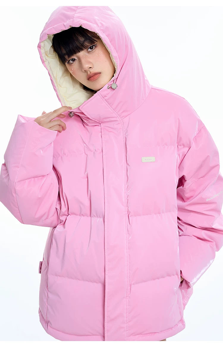 Oversize Hooded White Duck Down Jacket