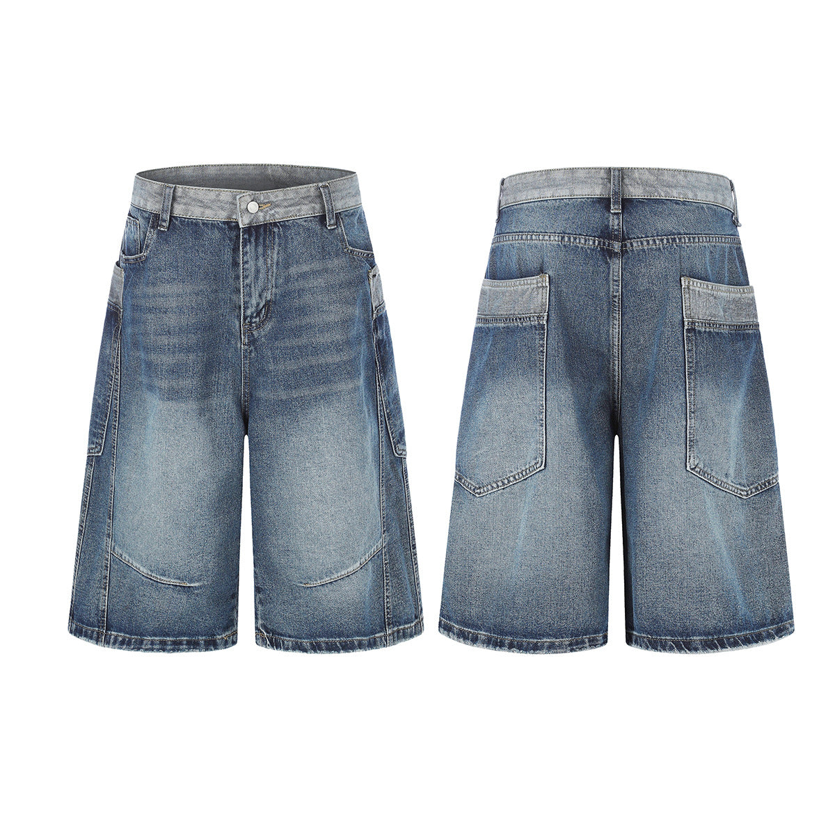 Deconstruction Patchwork Wide Leg Jort