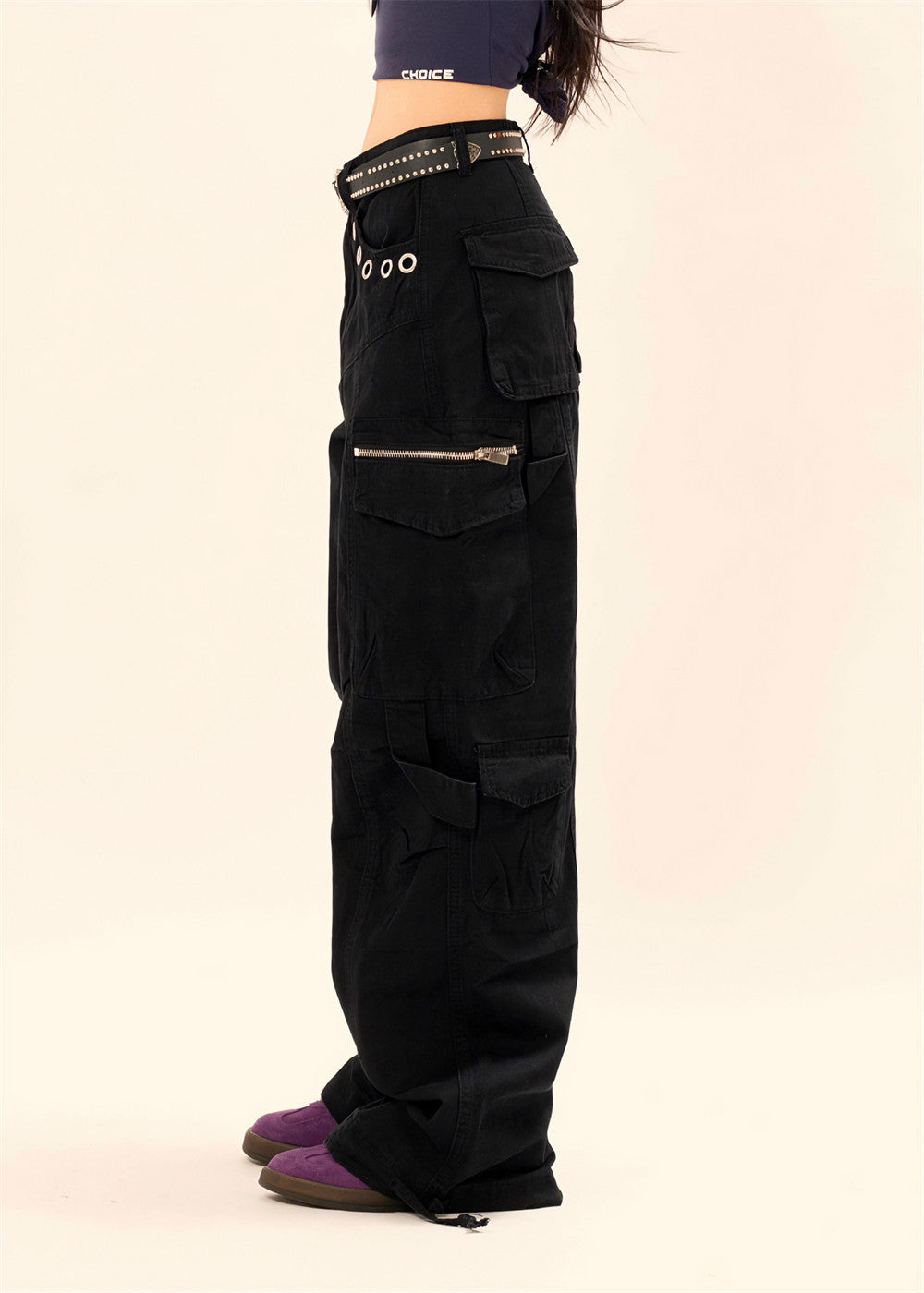 Metal Rings Cargo Pants
