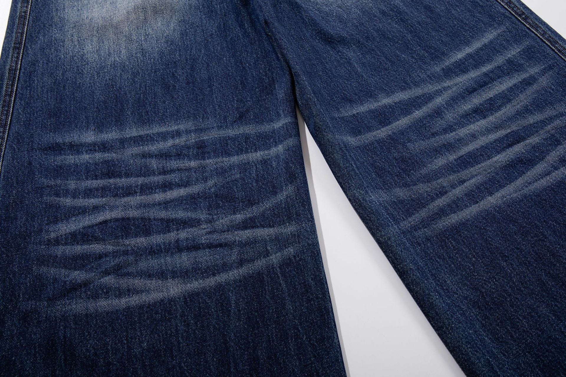 Star Print Curved Wide Leg Denim Jeans