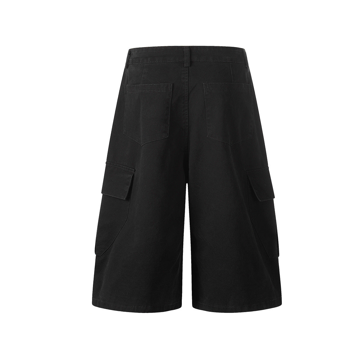 Metal Buckle Logo Print Cargo Cropped Jort