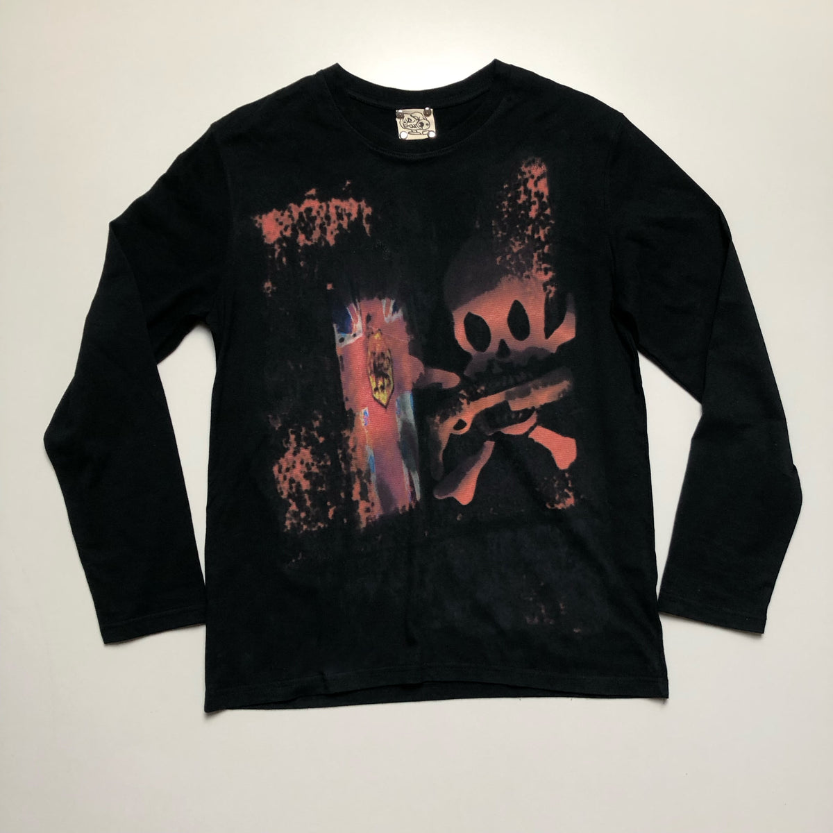 Skull Metal Print Long Sleeve T-Shirt