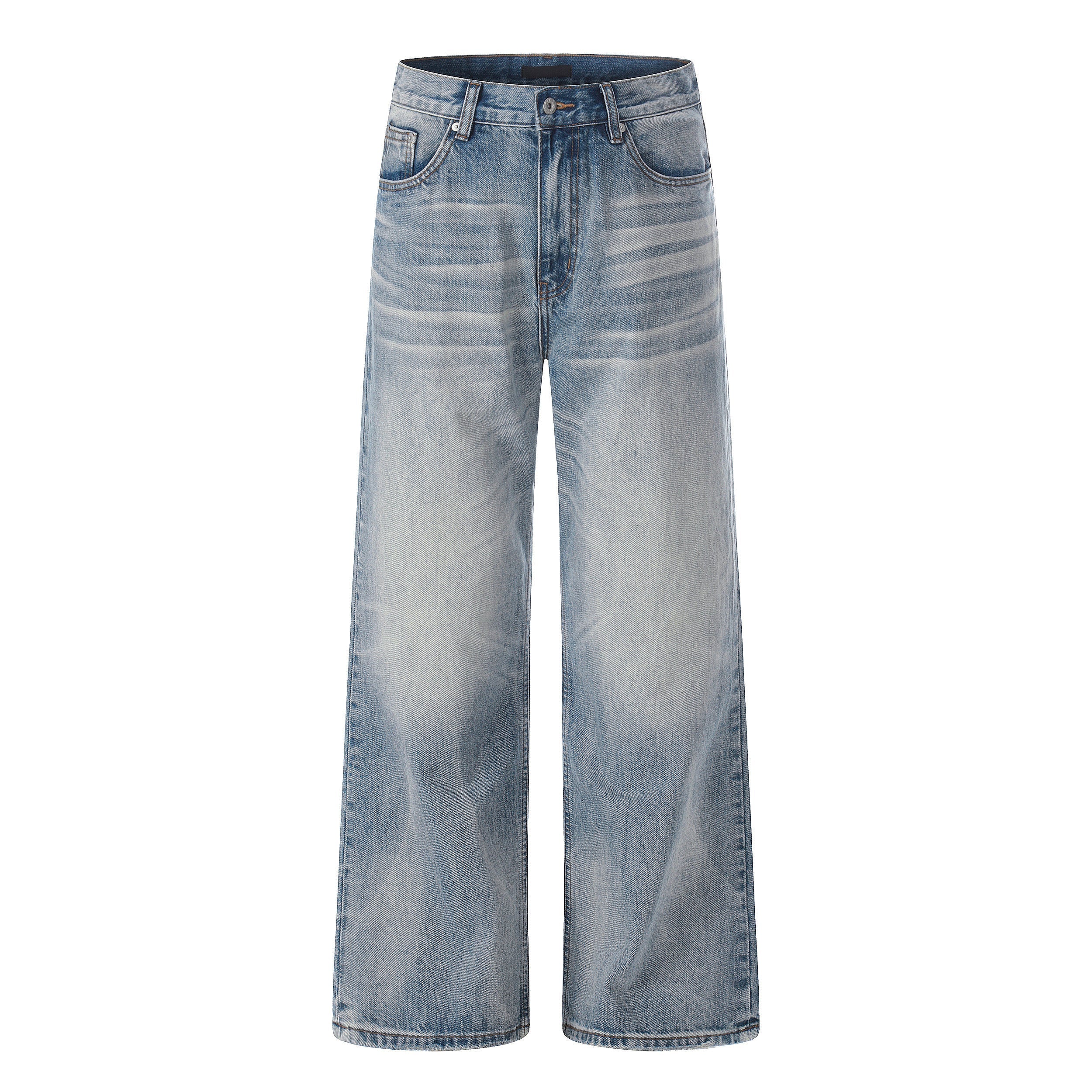 Washed Wide Leg Denim Jeans