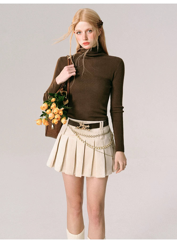Velvet Collar Jacket & Long Skirt & Pleats Short Skirt Setup
