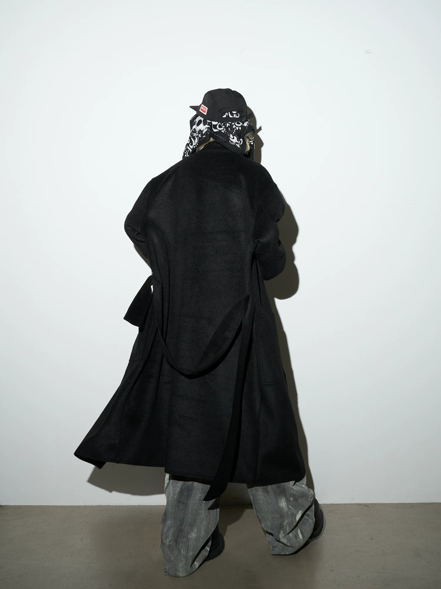 Double Breasted Belted Long Length Coat