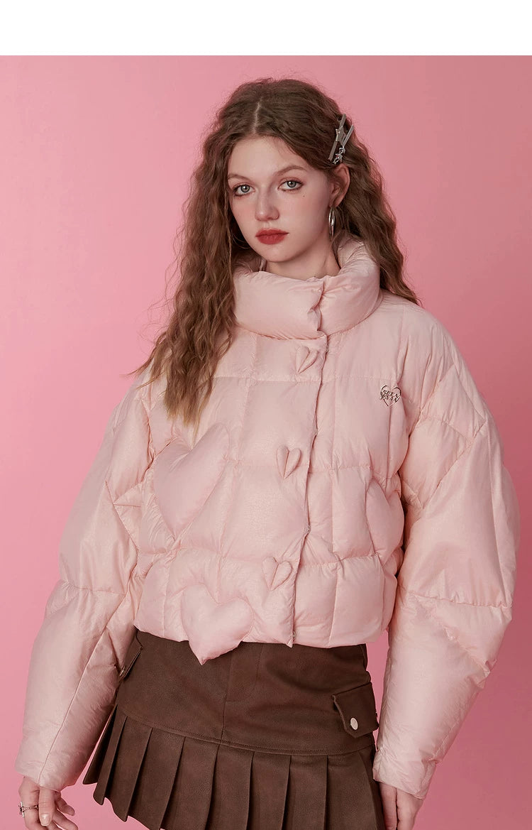 Short Thick White Duck Down Jacket