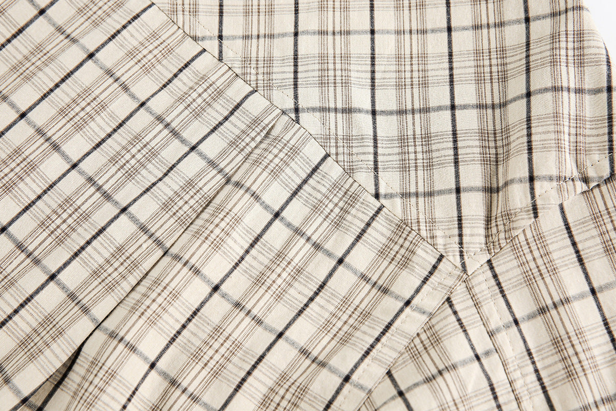 Plaid Letter Print Long Sleeve Shirt