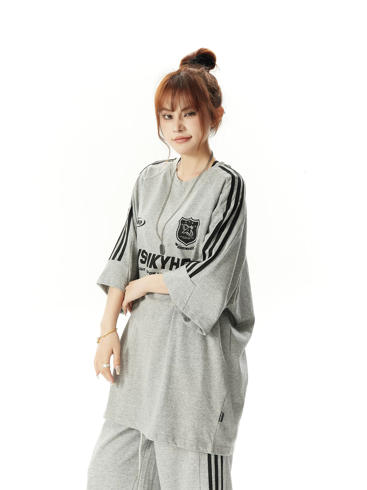 Oversize Stripe Short Sleeve T-Shirt