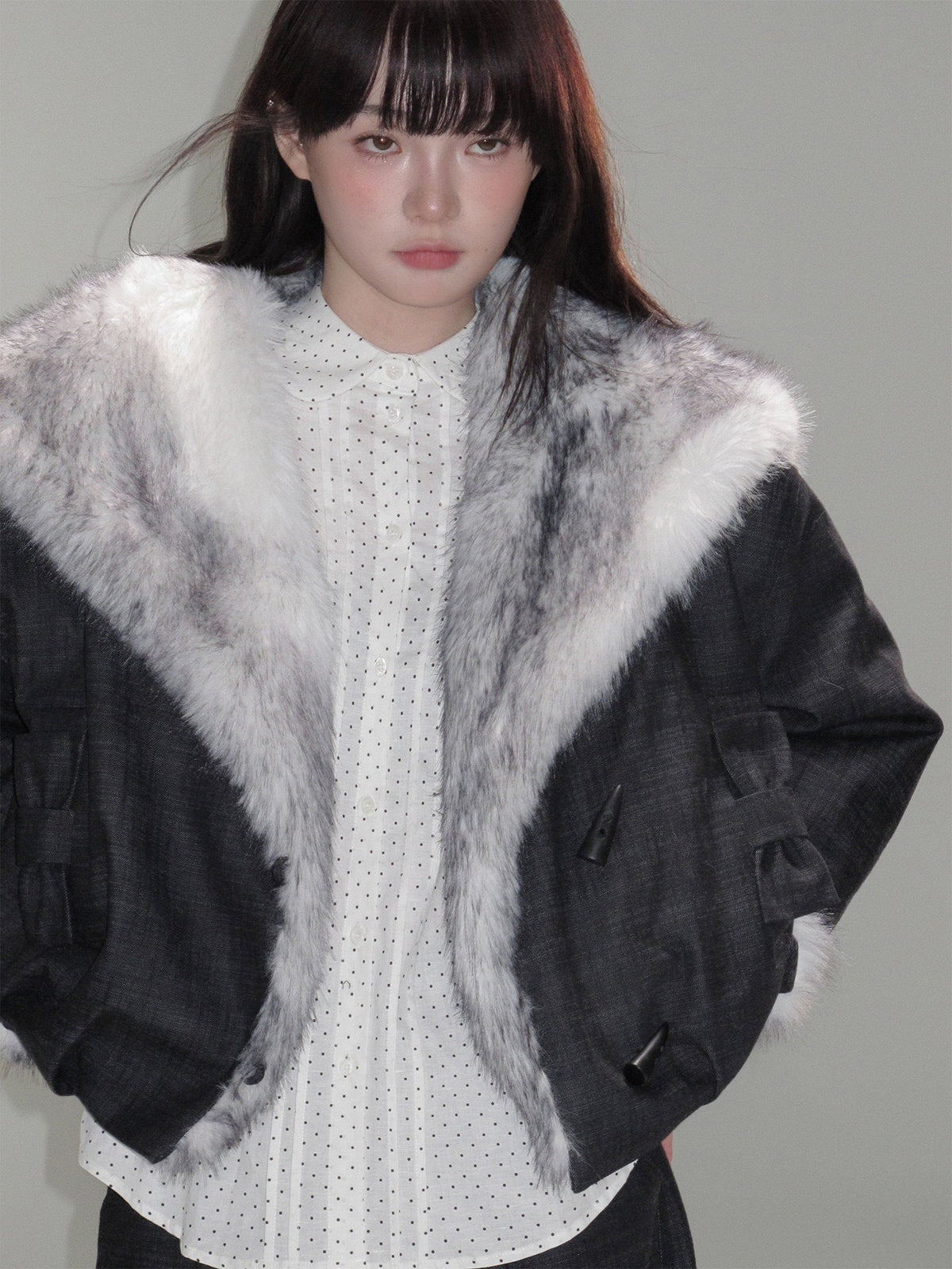 Plush Flower Bud Short Jacket