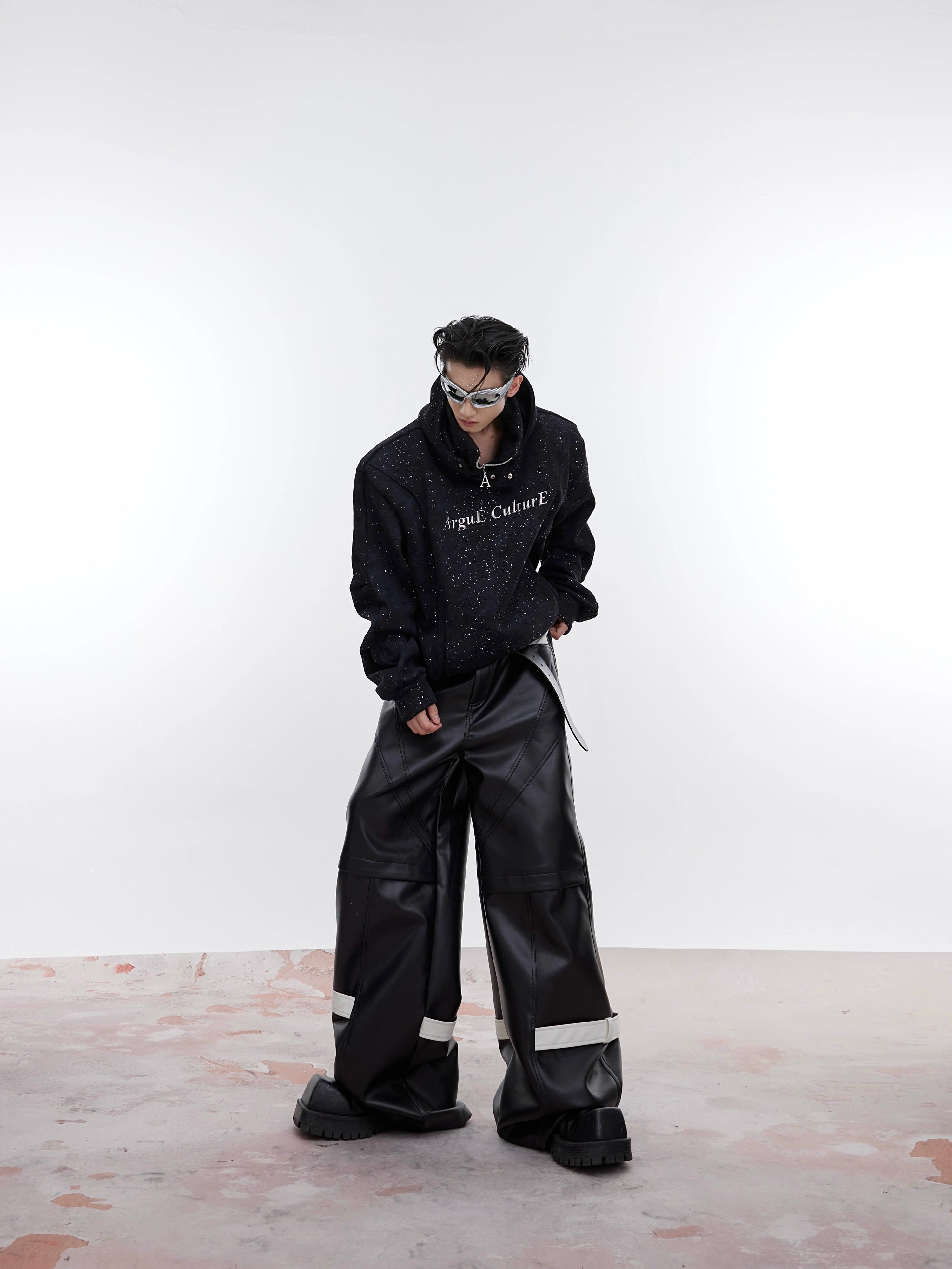 Oversize Double Layered Collar Design Hoodie