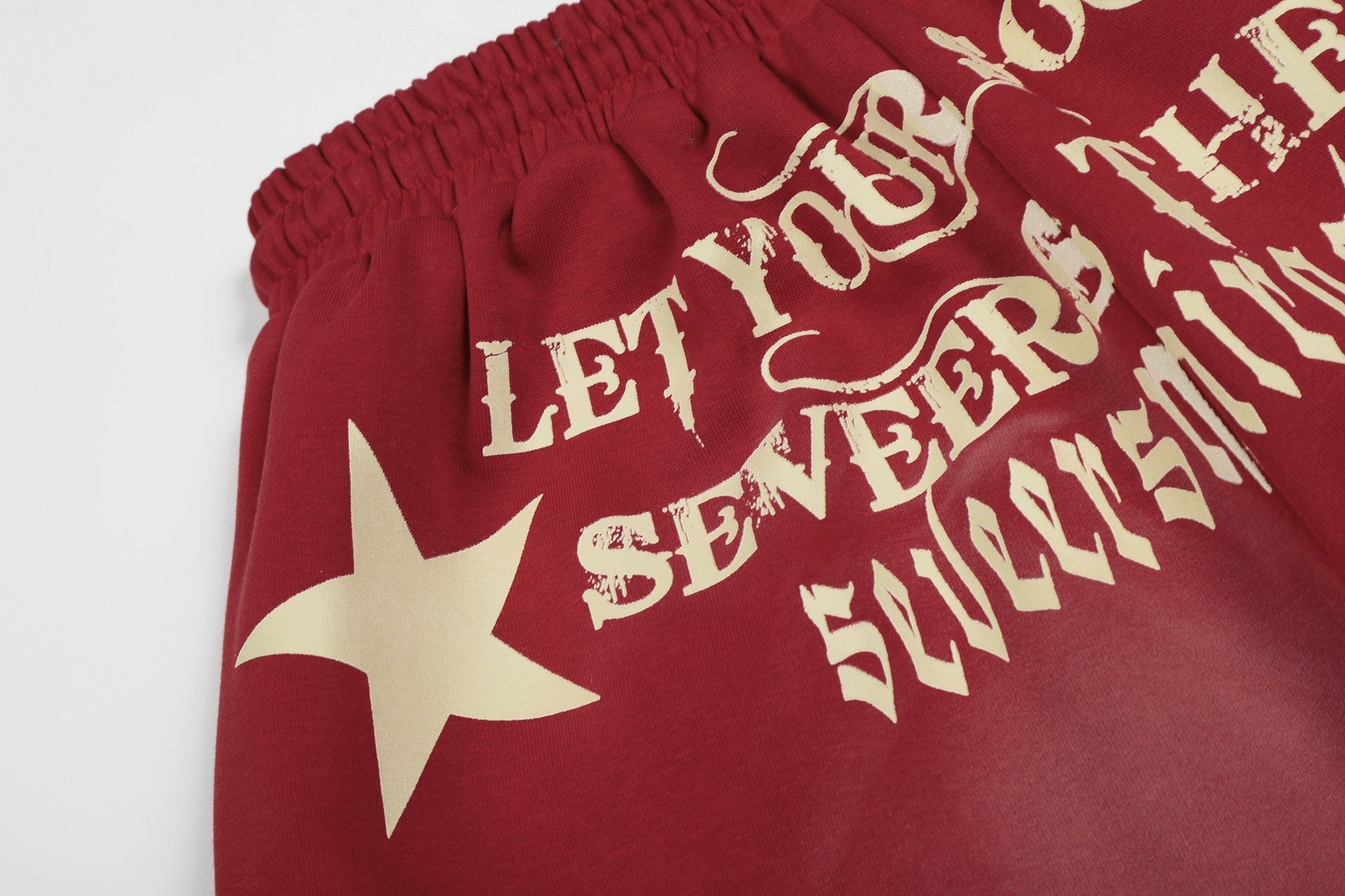 Washed Gradient Logo Print Wide Leg Sporty Pants