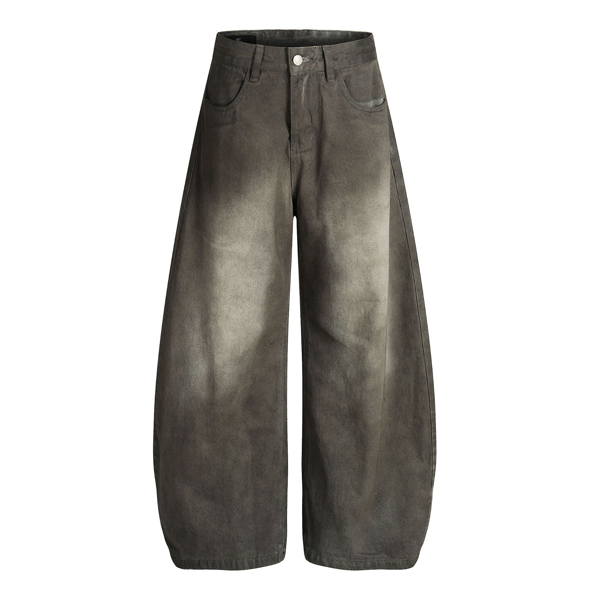 Dirty Washed Curved Denim Jeans
