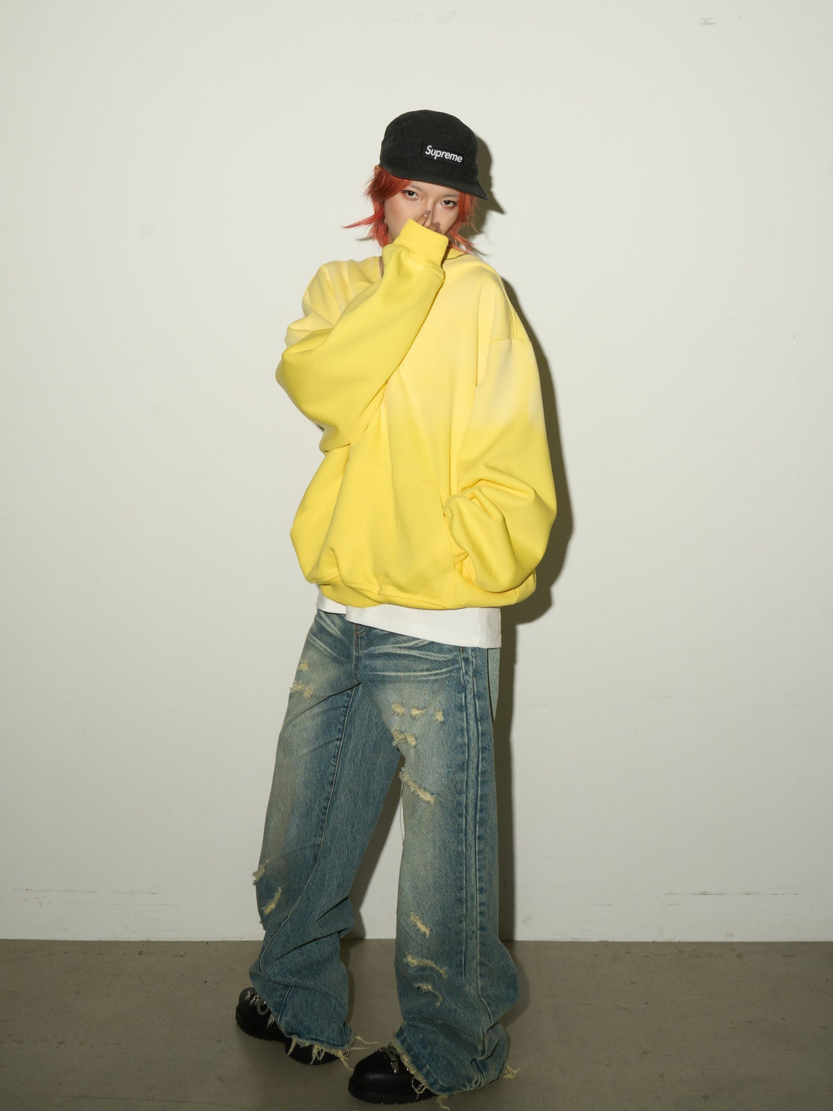 Gradient Half-Zip Design Hoodie