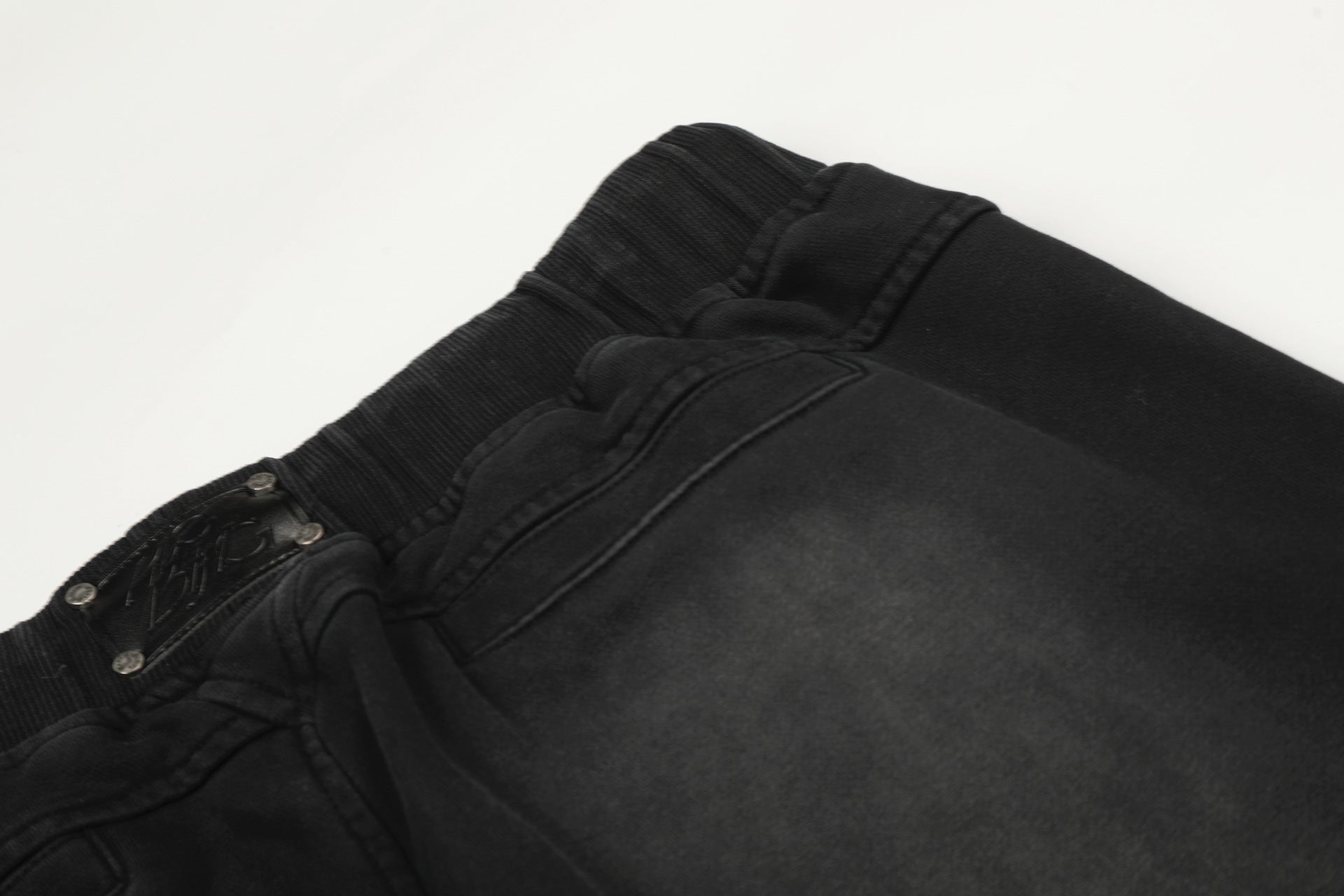 Washed Damage Drawstring Wide Leg Sweatpants