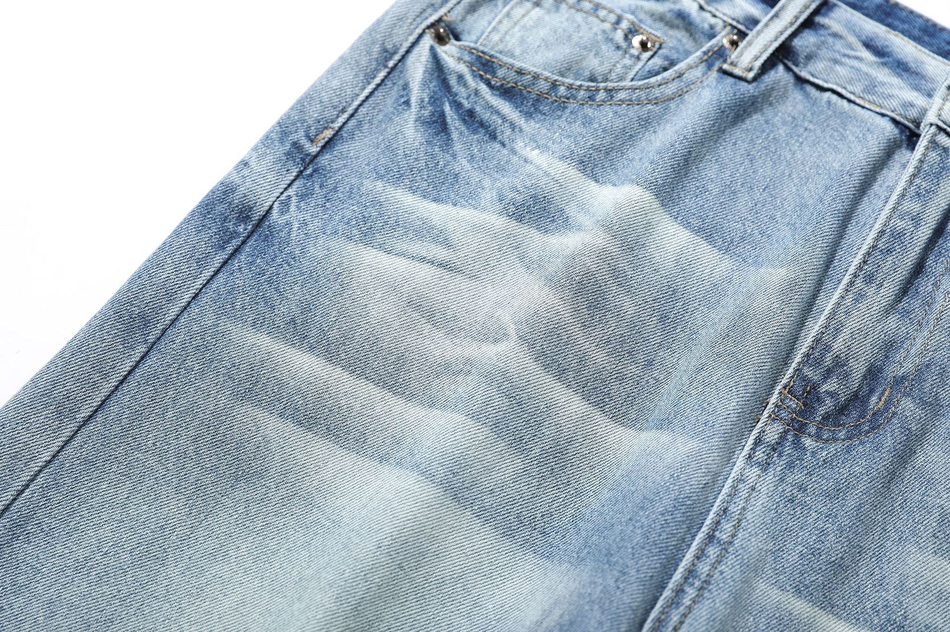 Washed Damage Flare Denim Jeans