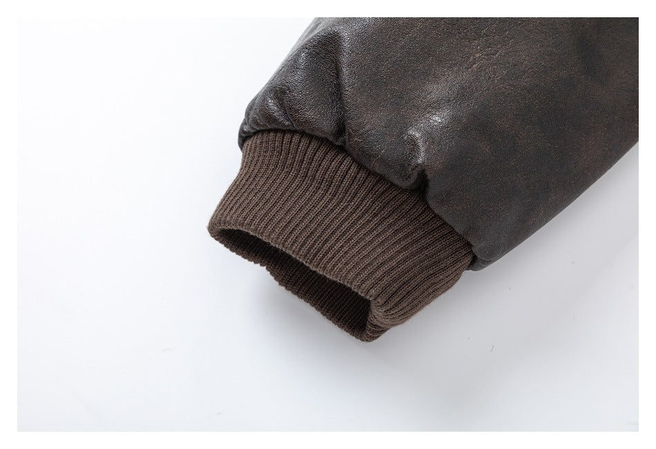 Veste de motard rétro en cuir PU