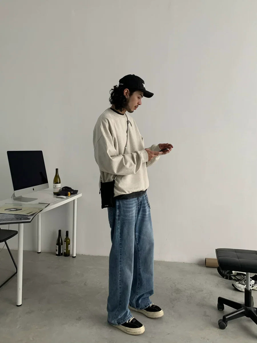 Oversize Short Basic Sweatshirt Hoodie