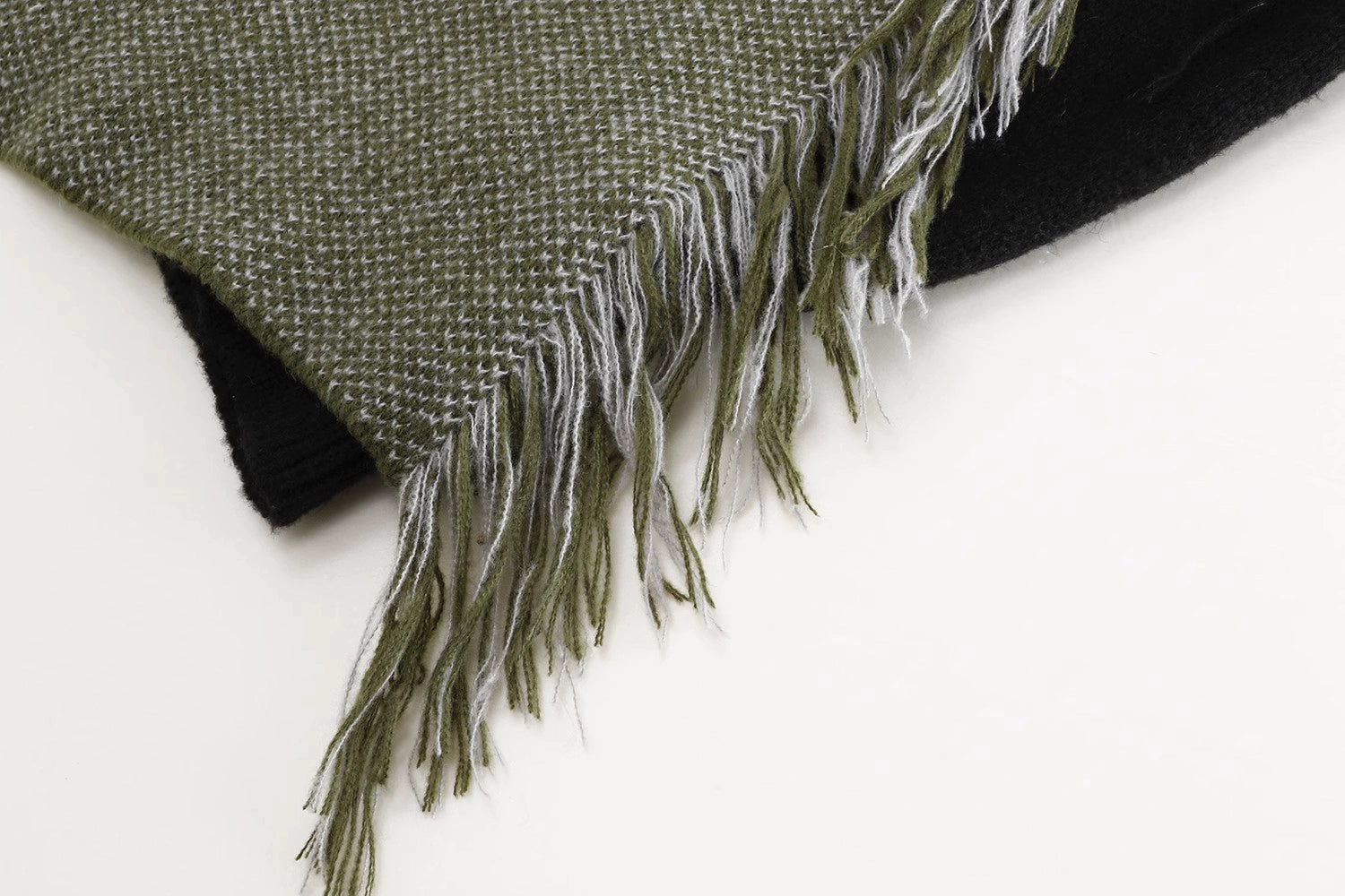 Fringe-Patchwork Oversized Sweater