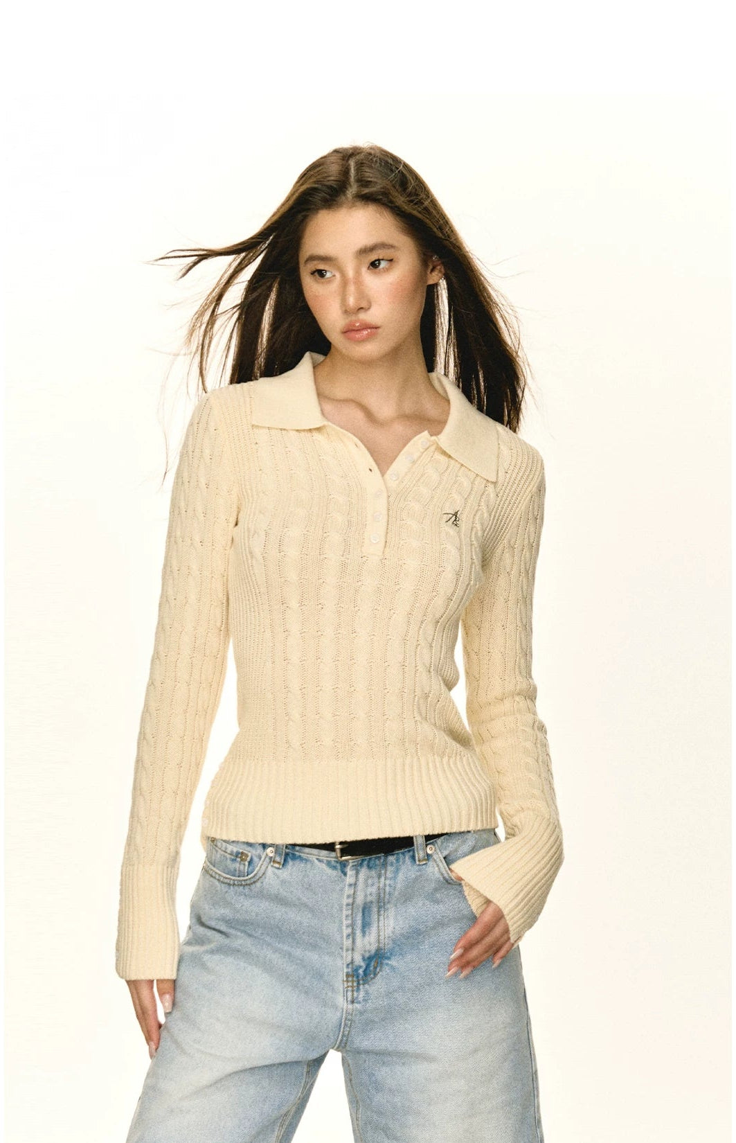 Slim Fit Polo Knit Sweater