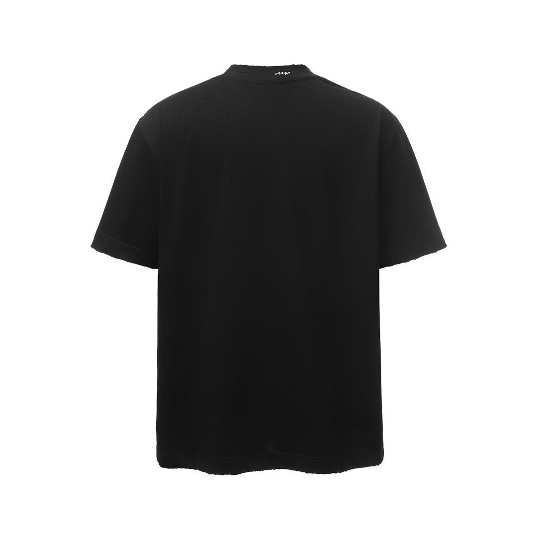 Oversize Damage Plain Short Sleeve T-Shirt