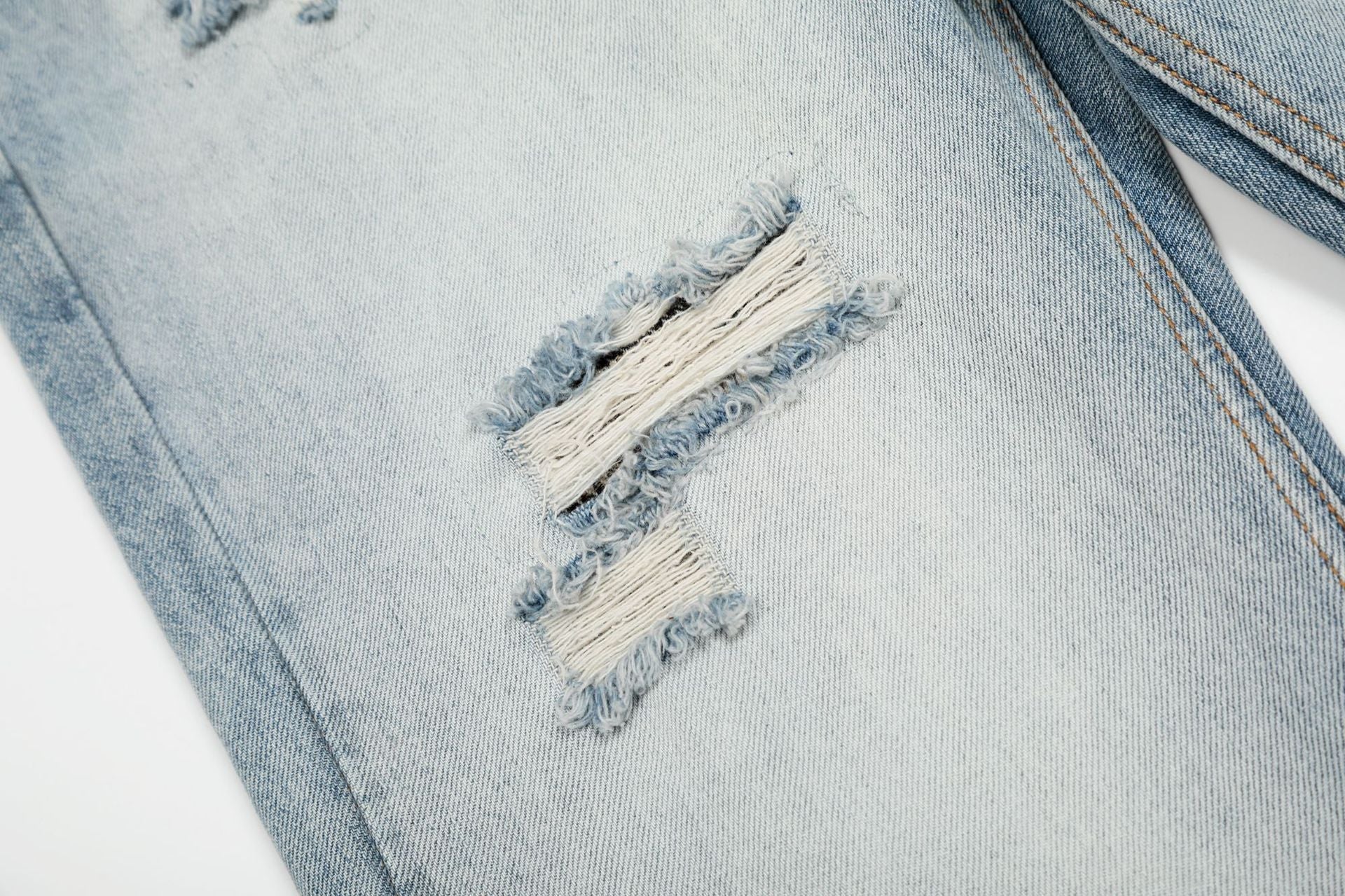 Washed Damage Flare Denim Jeans