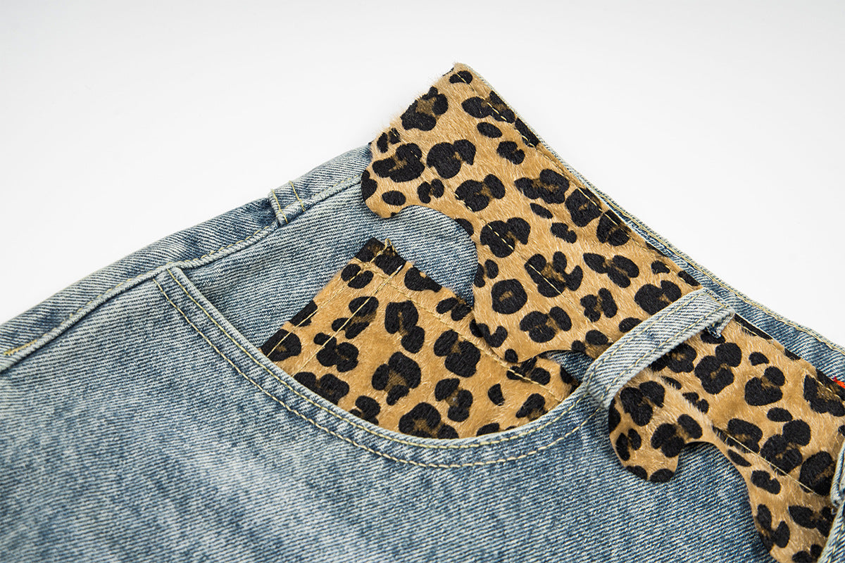 Leopard Print Damage Jort